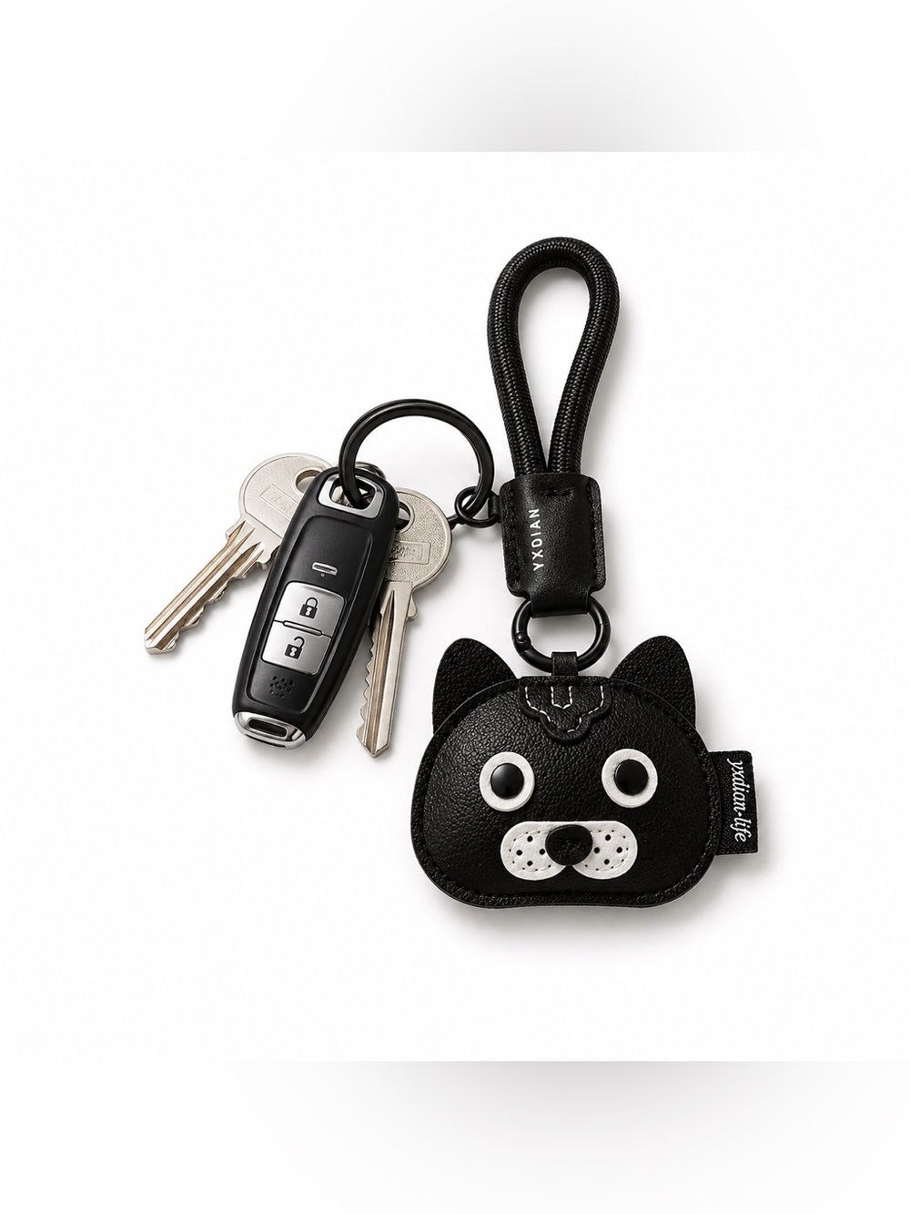 Playful Black Cat Keychain